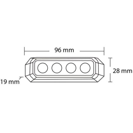 Avertisseur flash LED orange 4x3W 12/24V UNIVERSEL LA20013