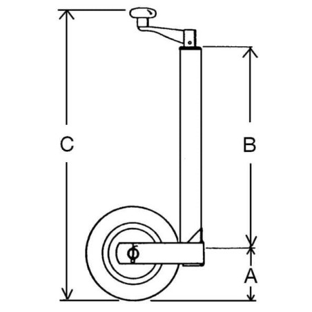 Roue jockey diamètre 60mm - 200x50 escamotable AL-KO 1212382