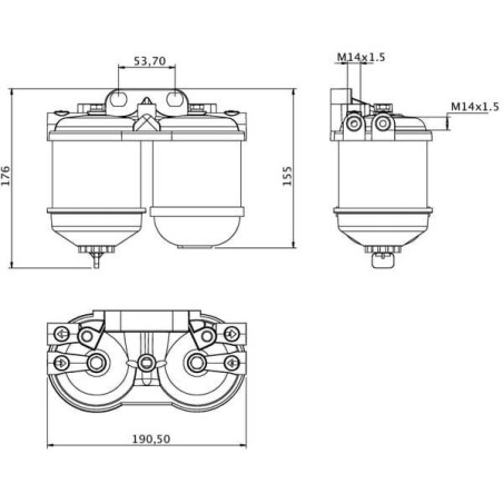 Filtre à gasoil UNIVERSEL FI522CDM14