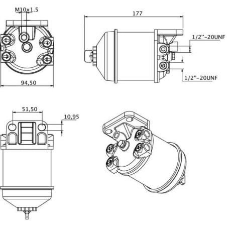 Filtre à gasoil UNIVERSEL FI522CUNF12