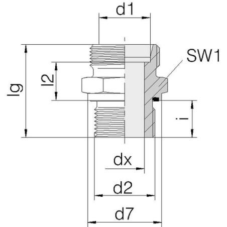 Raccord VOSS GES12LR38WD