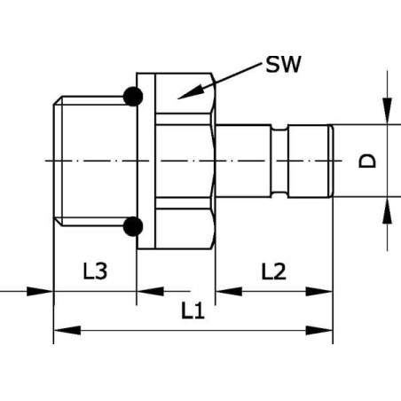 Raccord à visser 8x1/4" UNIVERSEL PIF814B