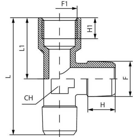 Raccord fileté en T UNIVERSEL TCFMM14