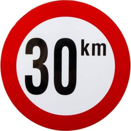 Panneau de limitation de vitesse 30km-h en PVC UNIVERSEL BK30