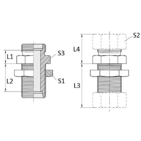 Passe cloison diamètre 13mm VOSS UAG13CLNE