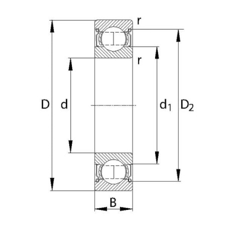 Roulement à billes à gorge profonde 15x35x11 mm TIMKEN 62022RSTIM