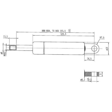 Vérin à gaz STABILUS CA288616