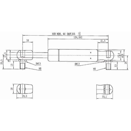 Vérin à gaz STABILUS CA957003