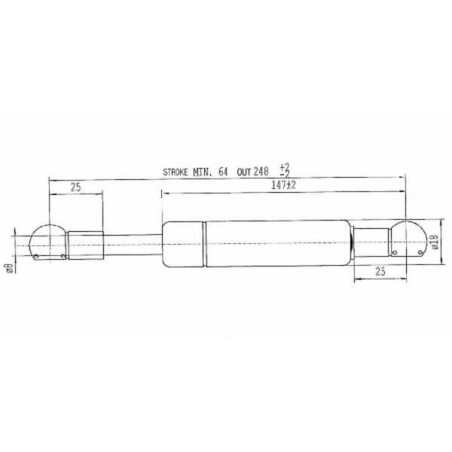 Vérin à gaz STABILUS CA551244