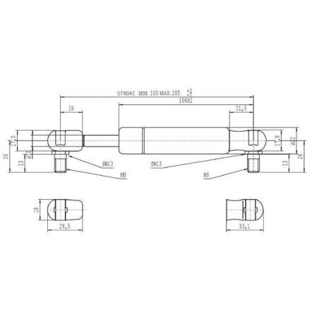 Vérin à gaz STABILUS CA095303