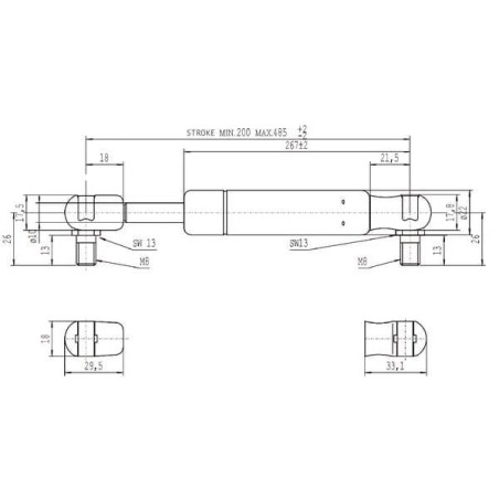 Vérin à gaz L485-1150N STABILUS CA095338