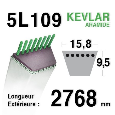 Courroie 5L1090 - 5L109 MURRAY 37x93