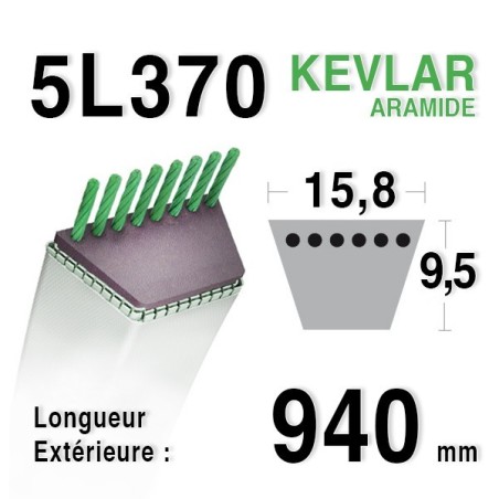 Courroie  5L370 - 5L37 MTD 7540173 - 90-47-659