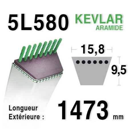 Courroie 5L580 - 5L58 MTD 7540493 - 754-0493