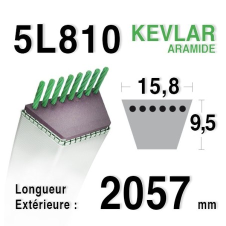 Courroie 5L810 - 5L81 MTD 7540182 AYP - ROPER 6474h AMF - NOMA 319005