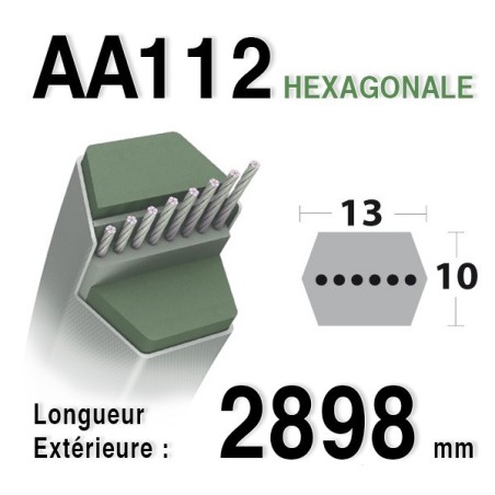 Courroie aa112 HUSQVARNA - AYP 169178 - 532402009 - 532169178 - 402009