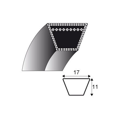 Courroie b100 - trapézoidale 17 mm x 2609 mm YANMAR 591305155 - 591305186